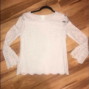 Adrienn Vitadini Lace Blue Blouse